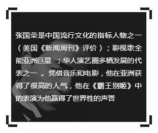 纪念张国荣边框黑色复古底色正文