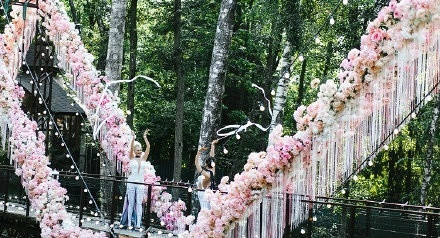 你一定没想到过在吊桥上举行自己的婚礼  这个想法很大胆啊