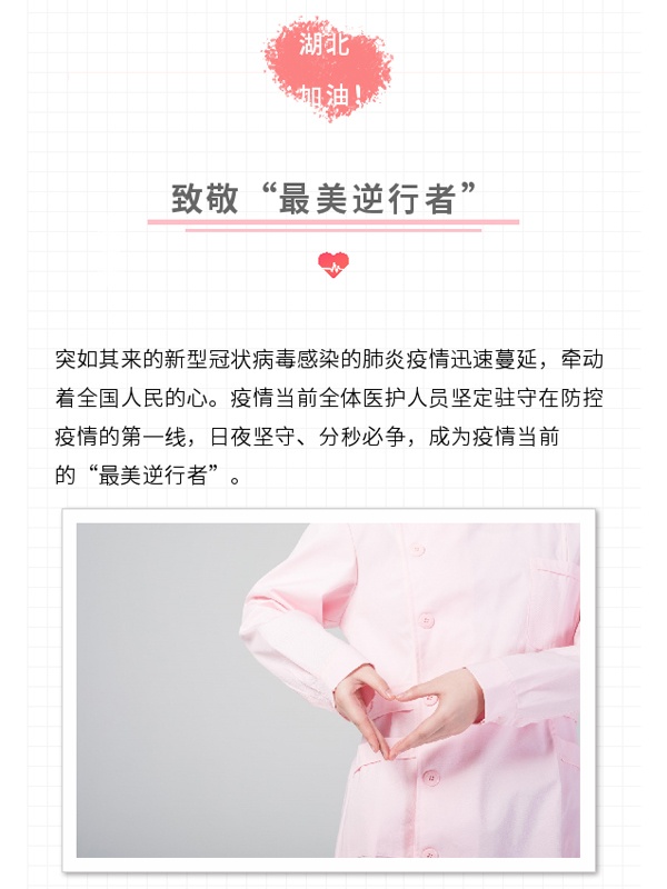 粉色格子背景医疗最美疫情逆行者图文模板