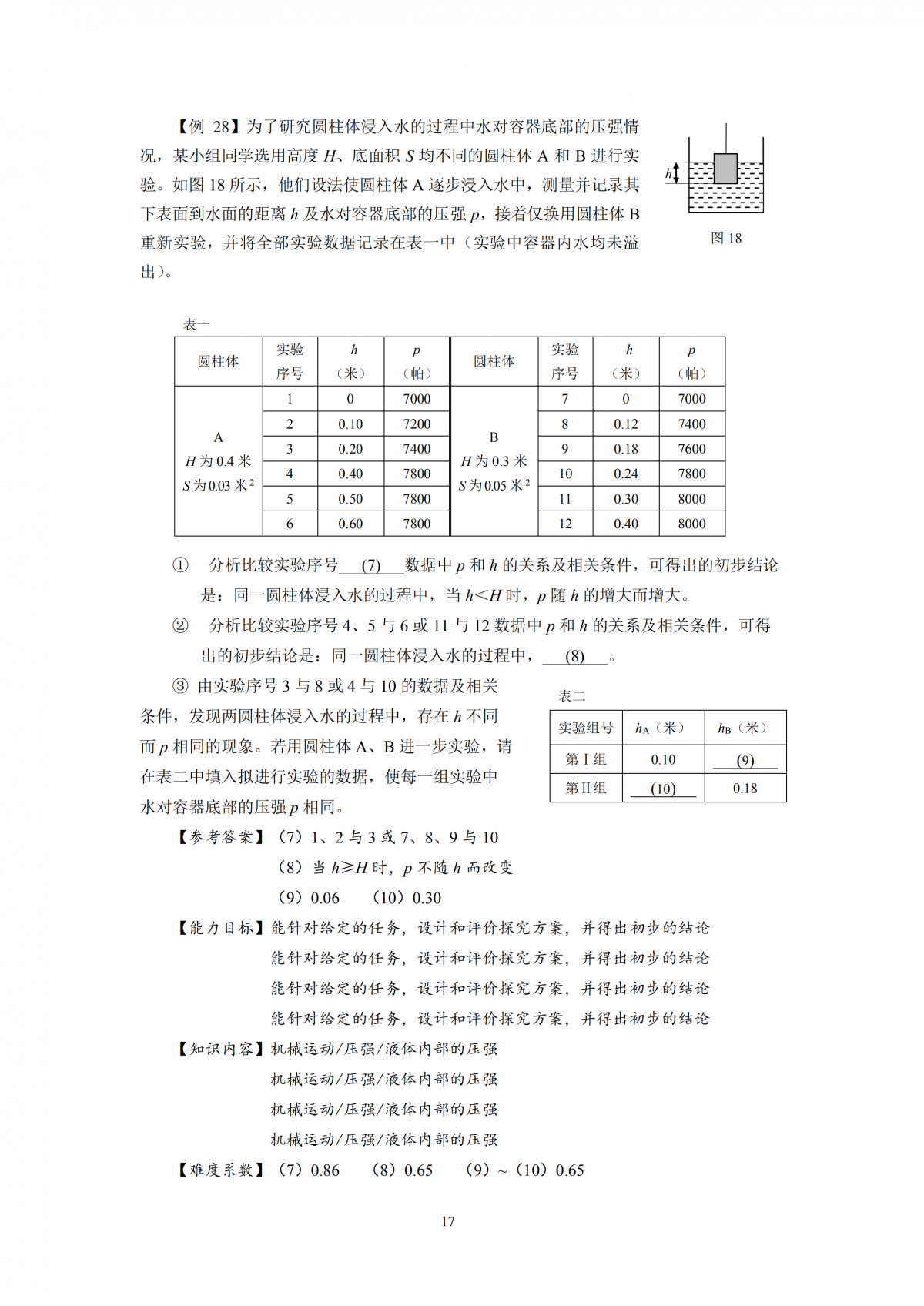 2020年上海市初中物理课程终结性评价指南