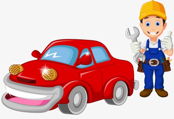 汽车卡通汽车卡通图片可爱洗车打蜡卡通汽修厂送车卡通图片漆面修复
